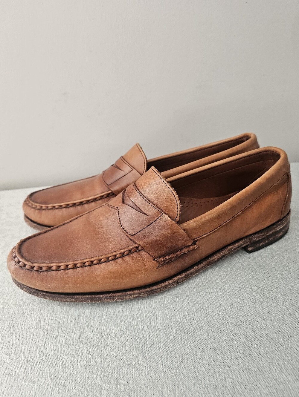 ALLEN EDMONDS Walden Mens Leather Hand Sewn Penny Loafers, Shoes